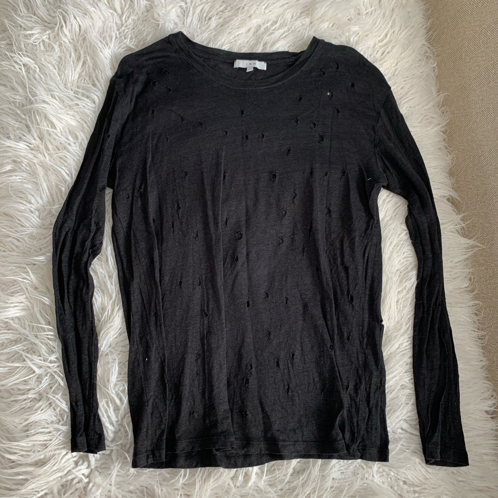 IRO Distressed Linen Crewneck Sweater